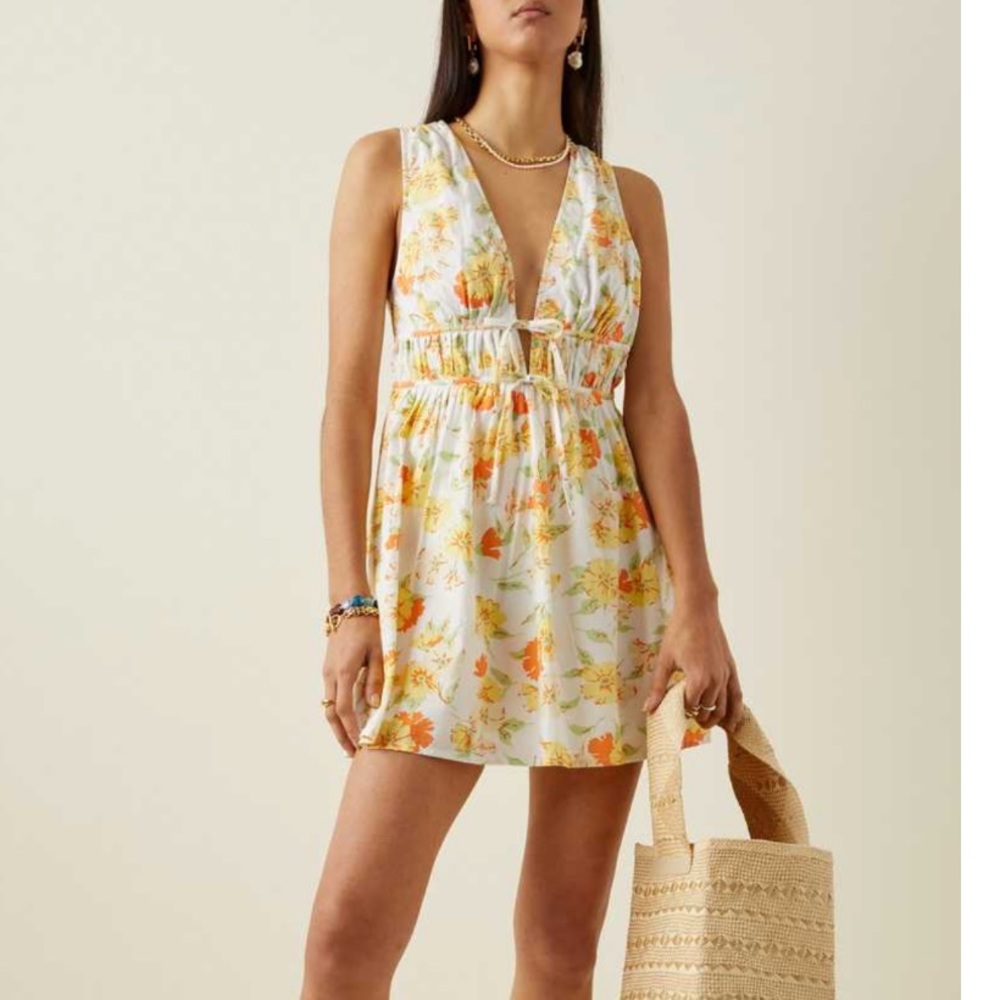 Faithfull The Brand Korita Floral Cotton Poplin Mini Dress